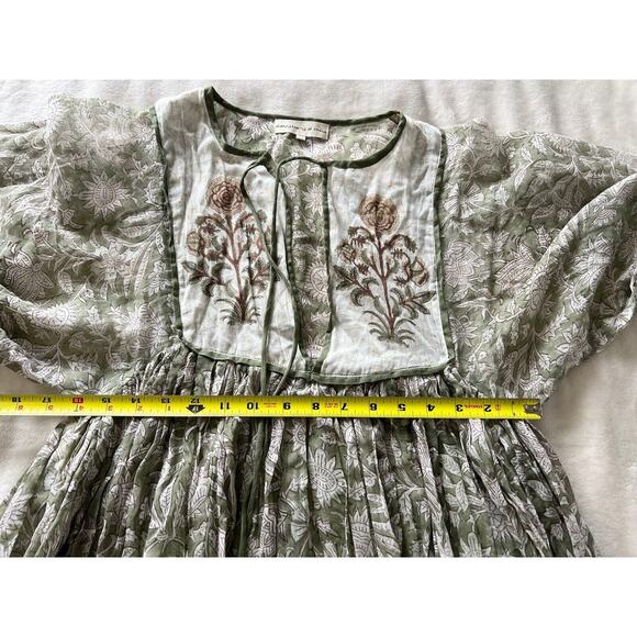 DAUGHTERS OF INDIA Diya Midi Dress in Pistacho Green Size XS - Picture 15 of 16